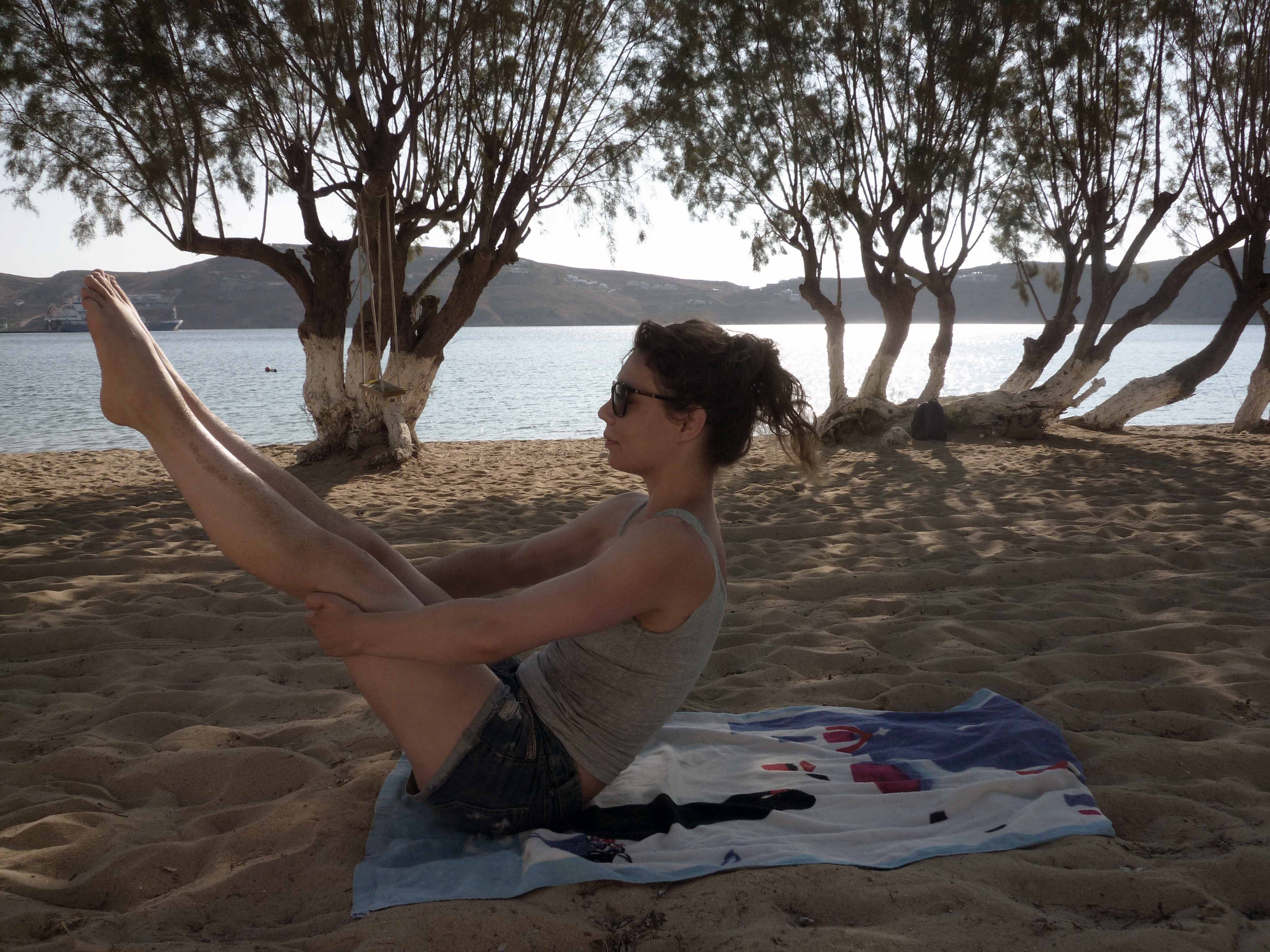 Pilates op het strand